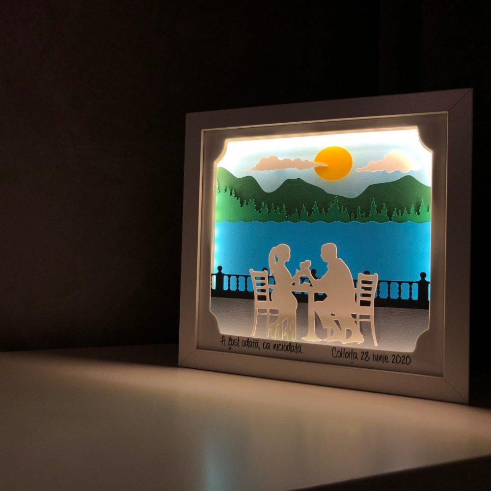 Noorhandmadeatelier Tablou luminos Indragostiti 025