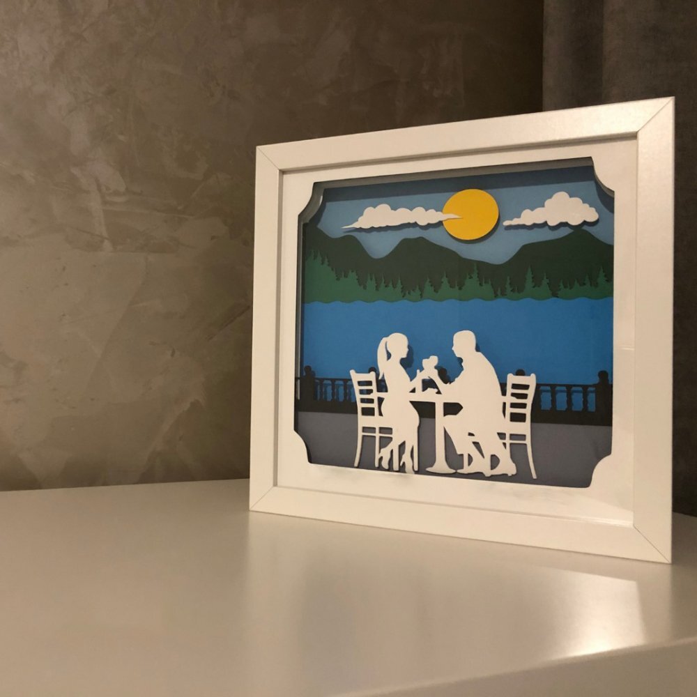 Noorhandmadeatelier Tablou luminos Indragostiti 025