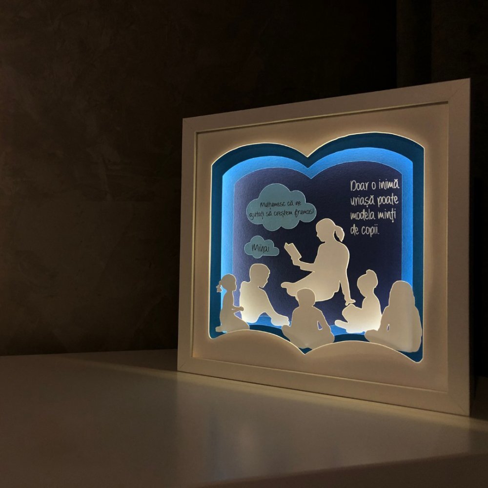 Noorhandmadeatelier Tablou luminos InvatatoareEducatoare 005