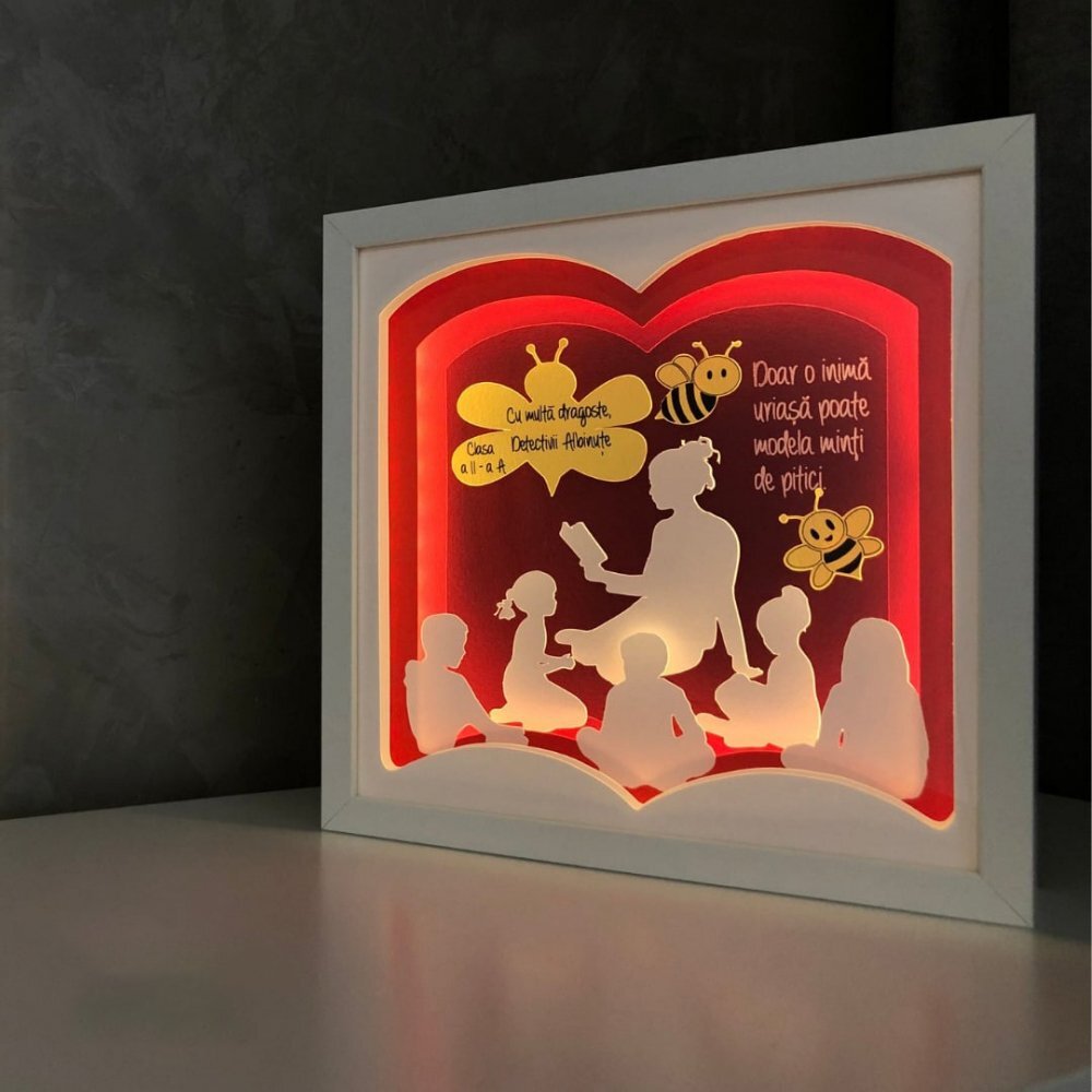 Noorhandmadeatelier Tablou luminos InvatatoareEducatoare 006