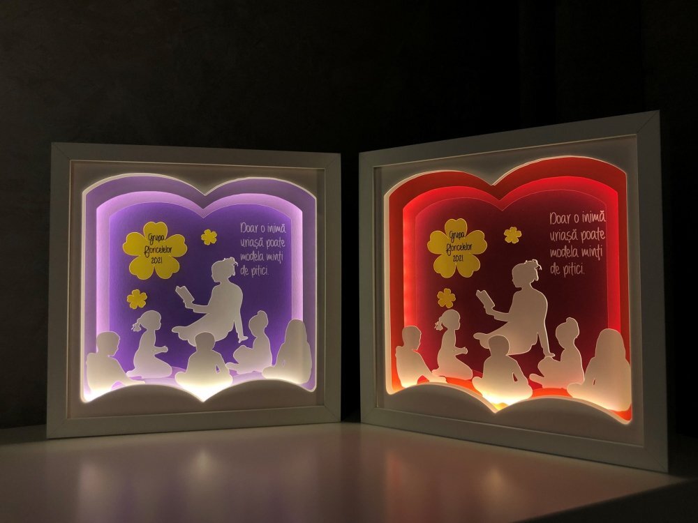 Noorhandmadeatelier Tablou luminos InvatatoareEducatoare 006
