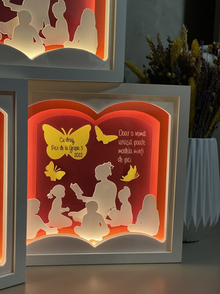 Noorhandmadeatelier Tablou luminos InvatatoareEducatoare 006
