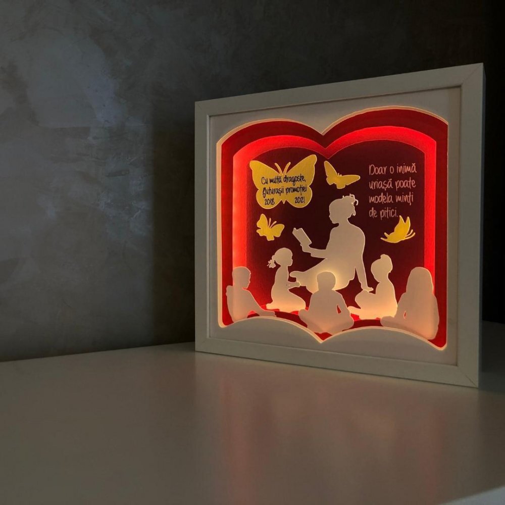 Noorhandmadeatelier Tablou luminos InvatatoareEducatoare 006