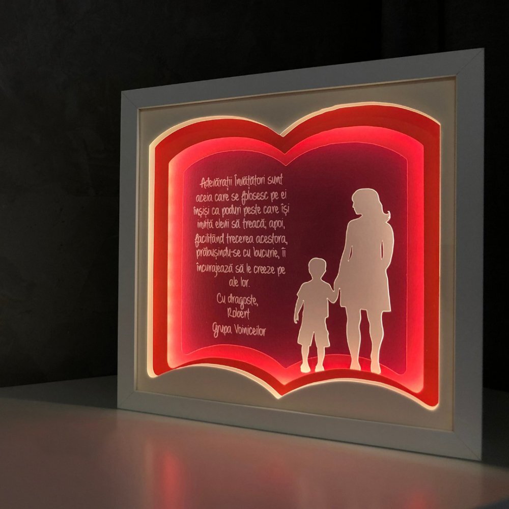 Noorhandmadeatelier Tablou luminos InvatatoareEducatoare 009