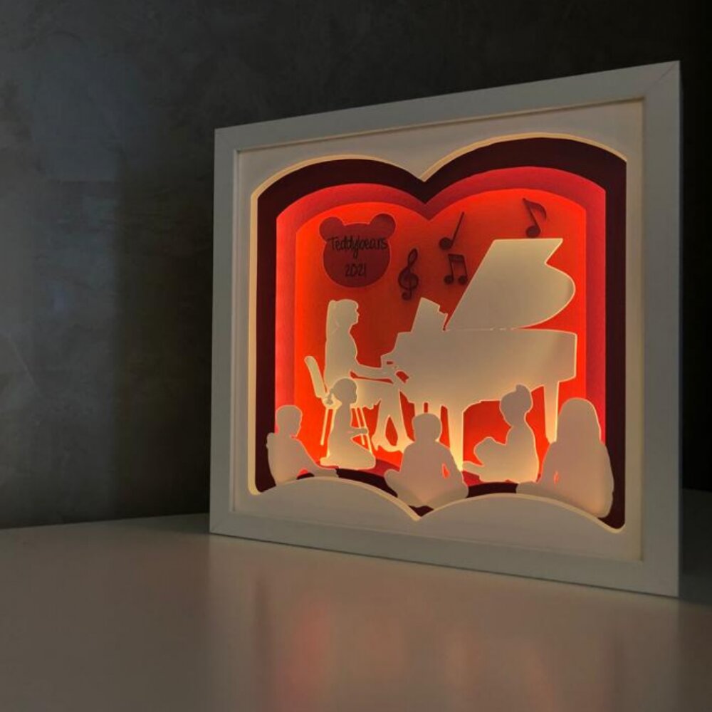 Noorhandmadeatelier Tablou luminos InvatatoareEducatoare 017
