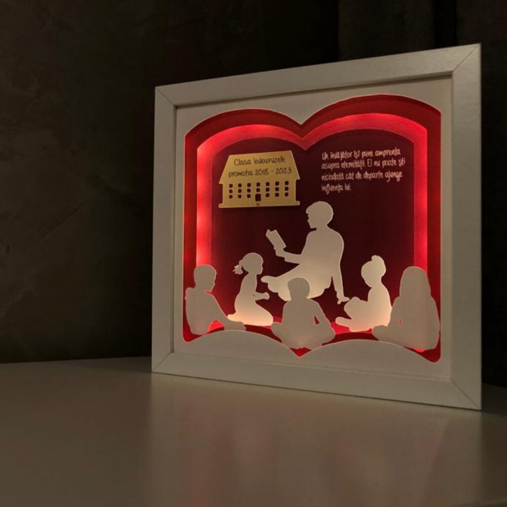 Noorhandmadeatelier Tablou luminos InvatatoareEducatoare 019
