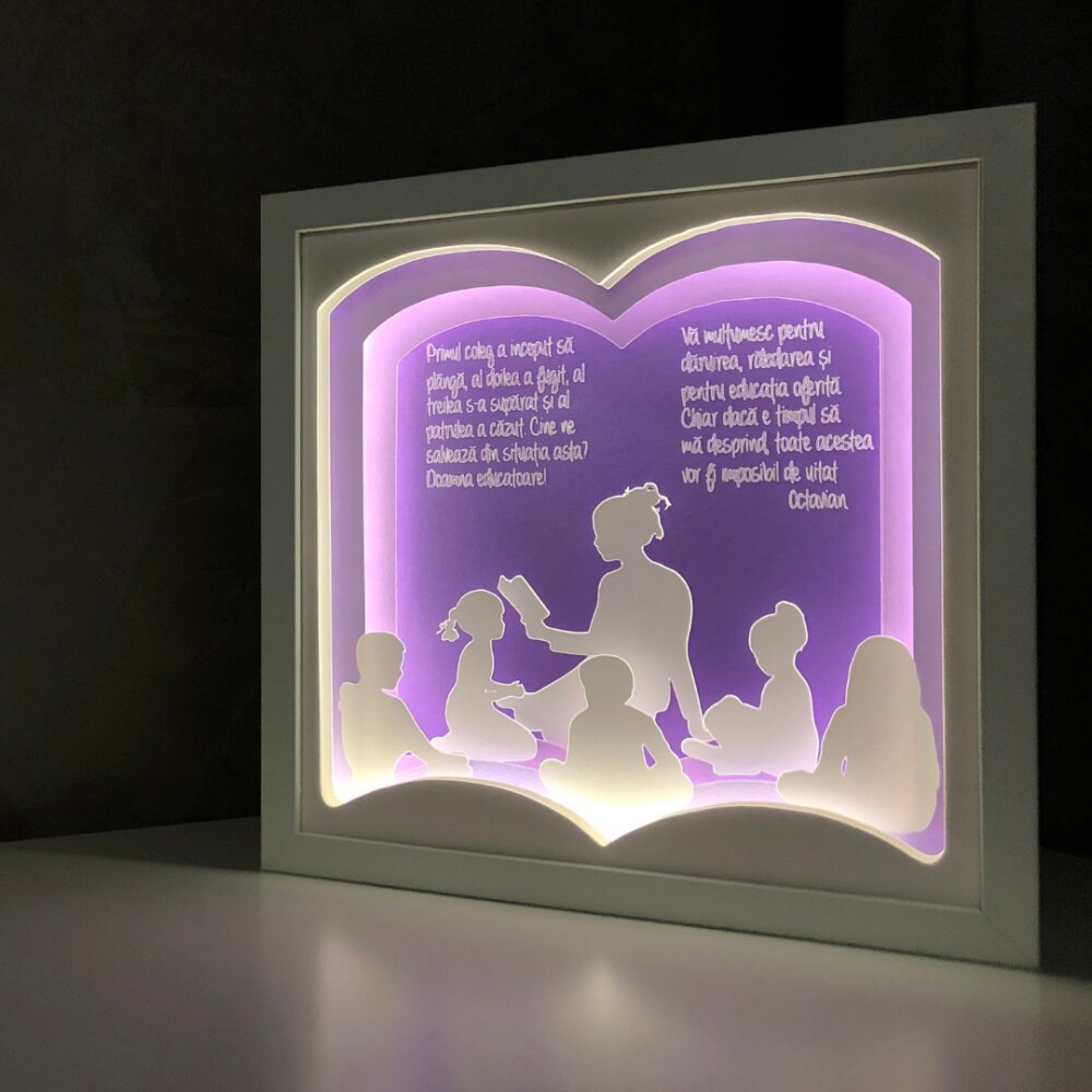 Noorhandmadeatelier Tablou luminos InvatatoareEducatoare 023