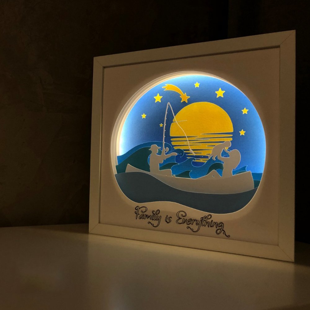 Noorhandmadeatelier Tablou luminos Parinti si copii 004