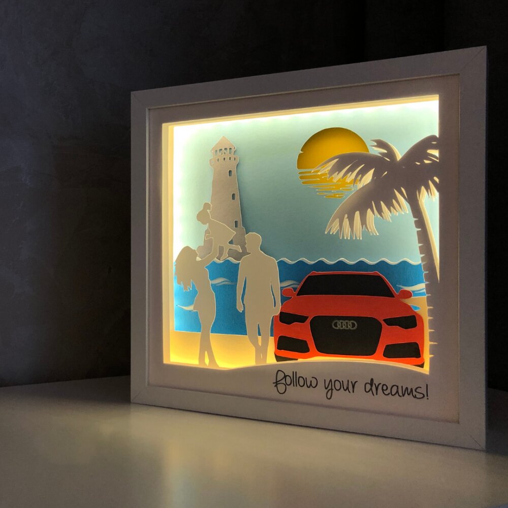 Noorhandmadeatelier Tablou luminos Parinti si copii 010
