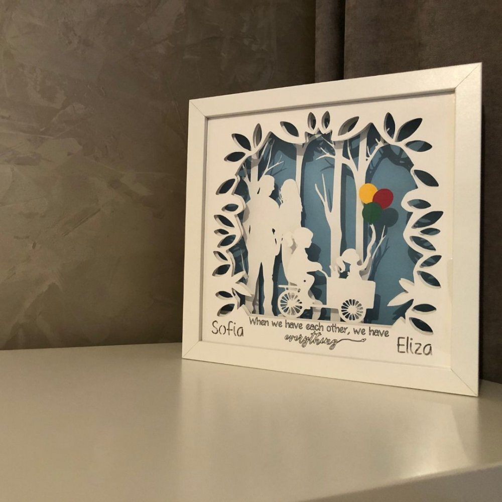 Noorhandmadeatelier Tablou luminos Parinti si copii 024