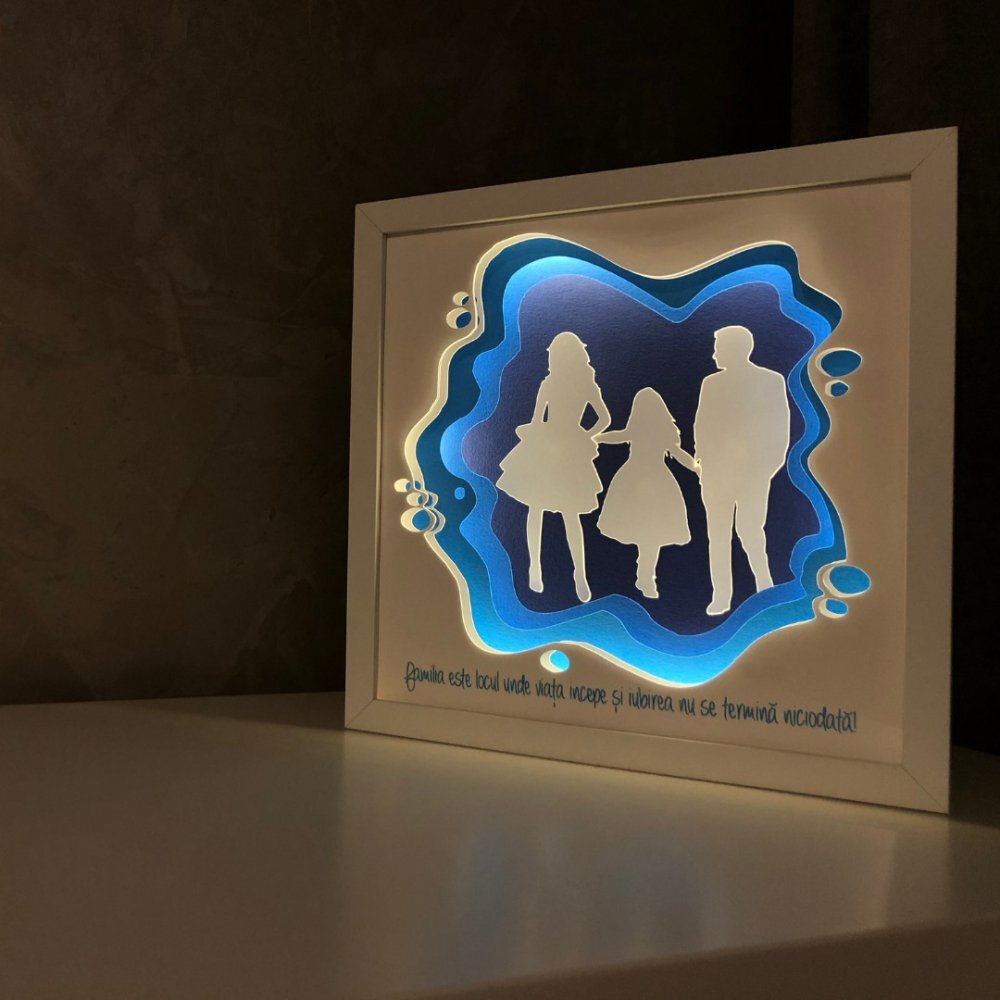 Noorhandmadeatelier Tablou luminos Parinti si copii 025