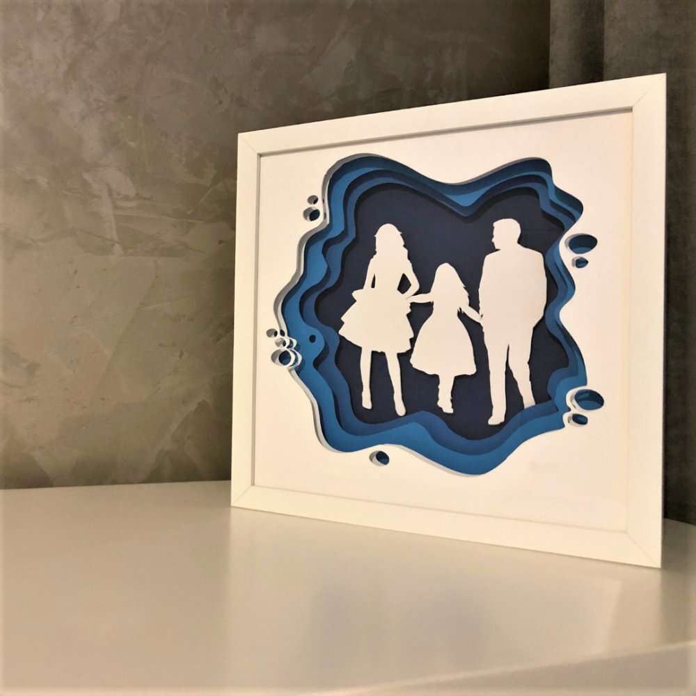 Noorhandmadeatelier Tablou luminos Parinti si copii 025