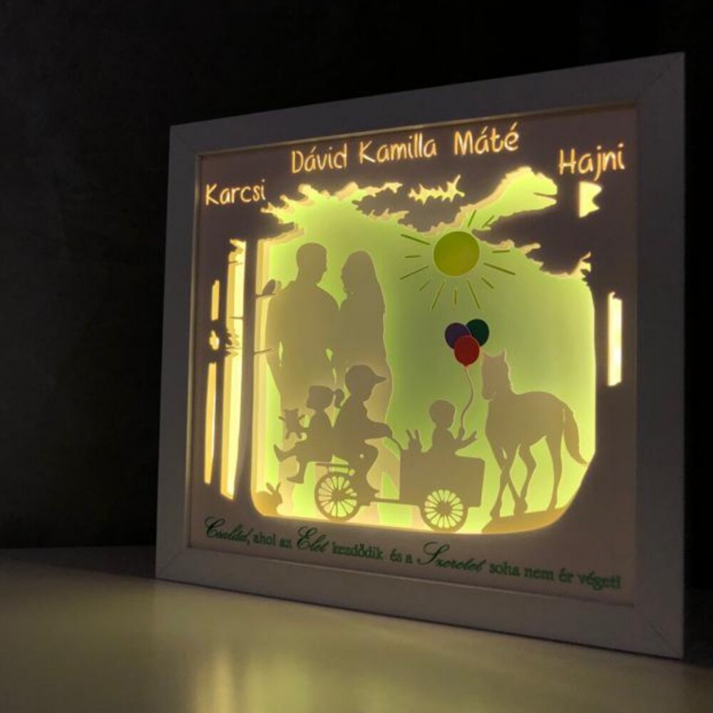 Noorhandmadeatelier Tablou luminos Parinti si copii 037