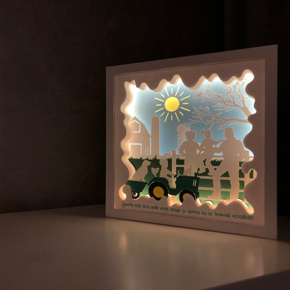 Noorhandmadeatelier Tablou luminos Parinti si copii 041