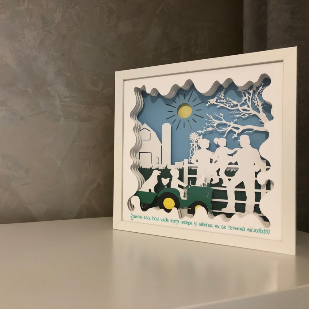 Noorhandmadeatelier Tablou luminos Parinti si copii 041