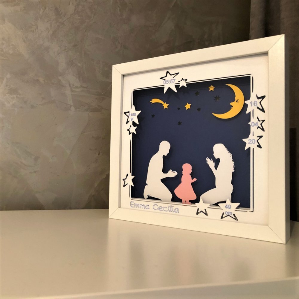 Noorhandmadeatelier Tablou luminos Parinti si copii 048