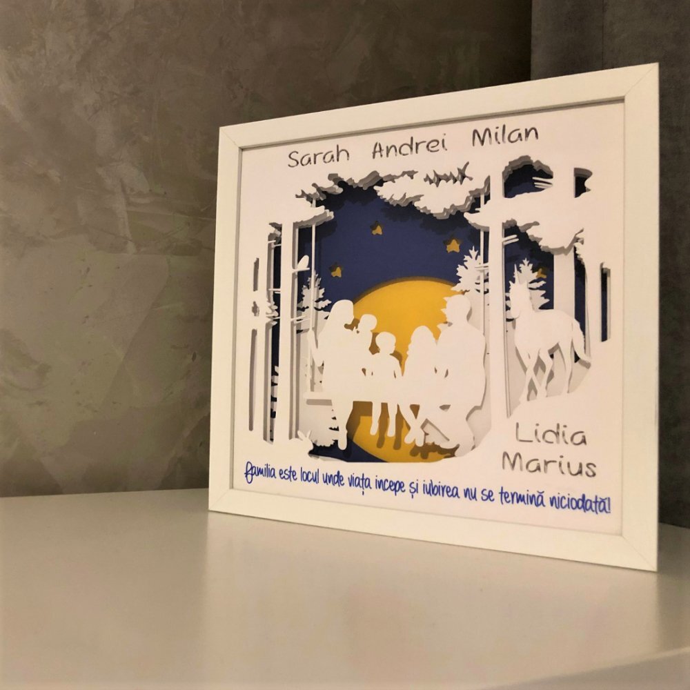 Noorhandmadeatelier Tablou luminos Parinti si copii 058