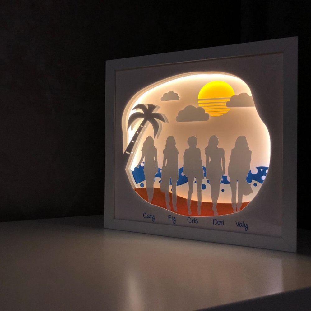 Noorhandmadeatelier Tablou luminos Plaja 001