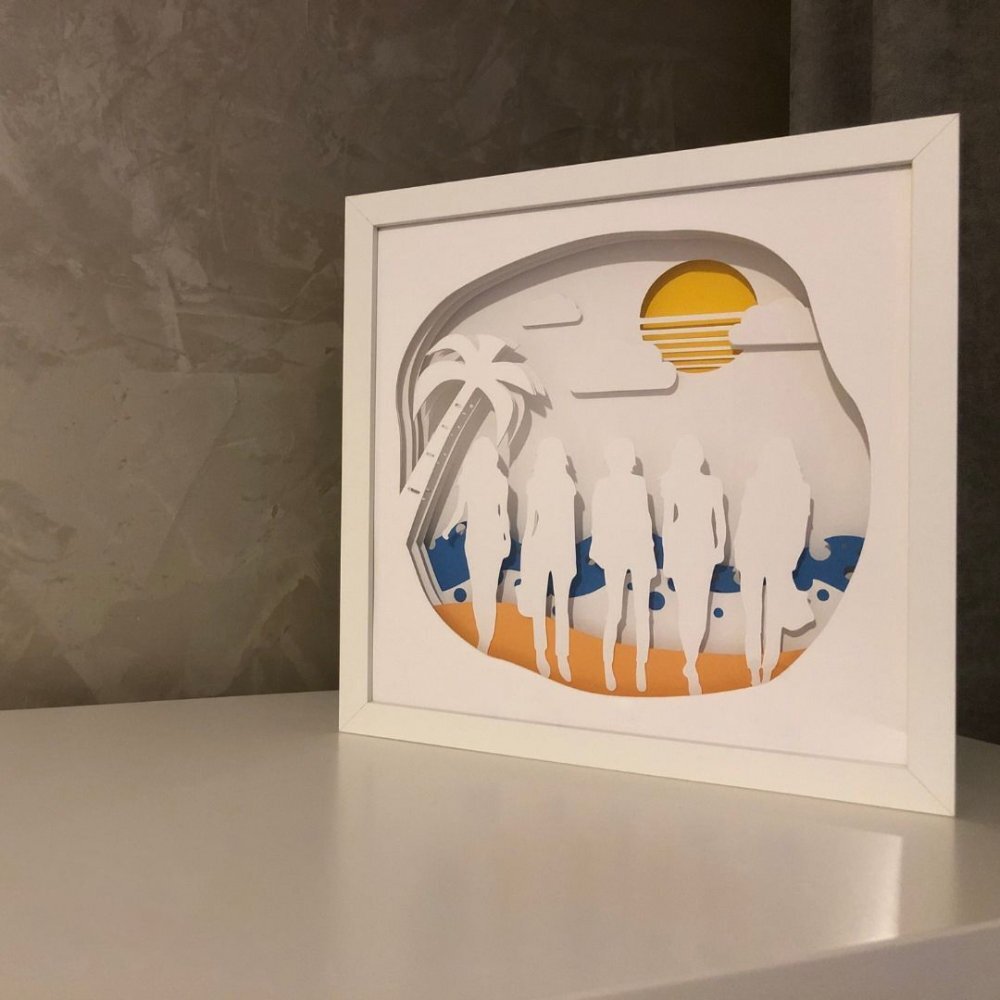 Noorhandmadeatelier Tablou luminos Plaja 001
