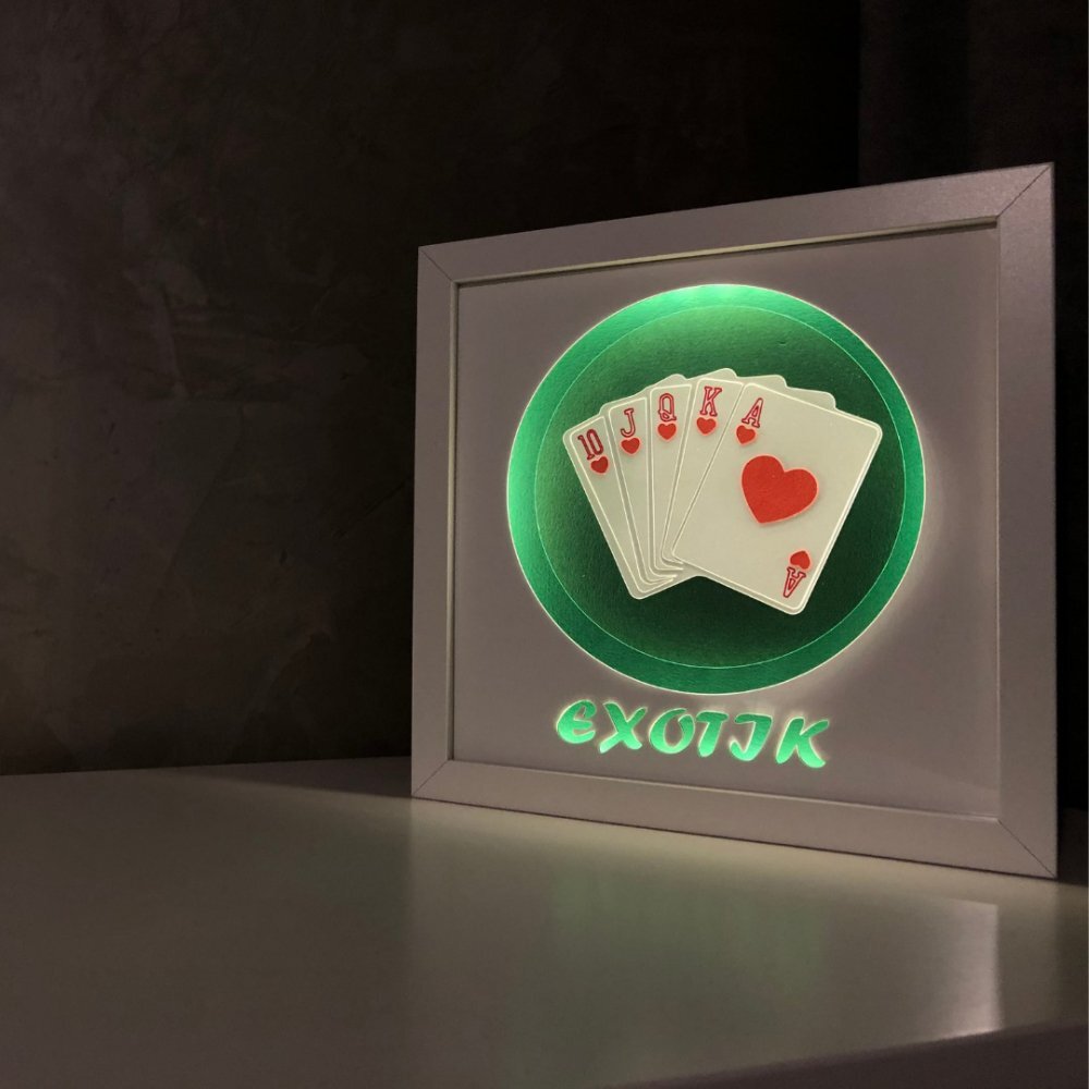 Noorhandmadeatelier Tablou luminos Poker 001