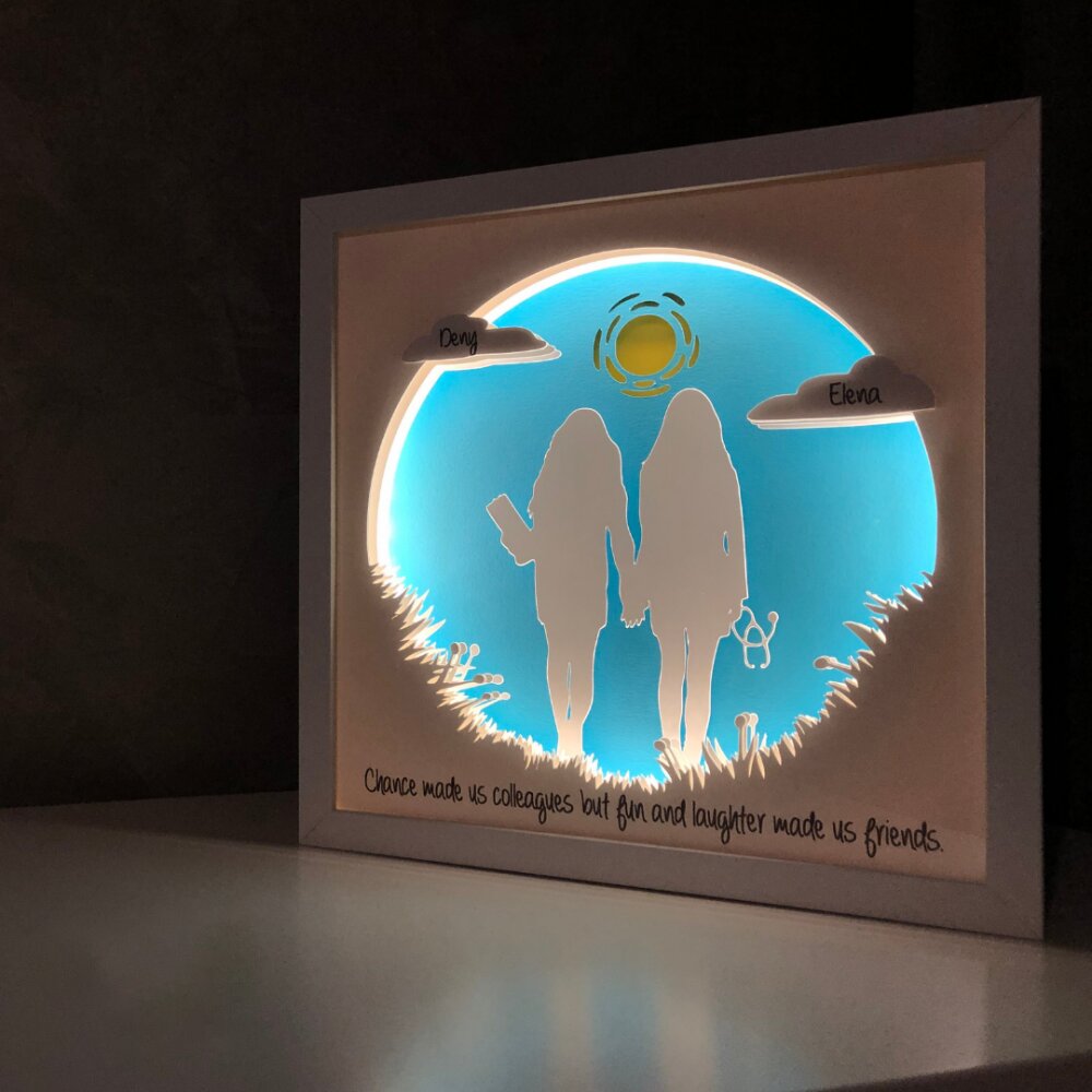 Noorhandmadeatelier Tablou luminos Prietene 005