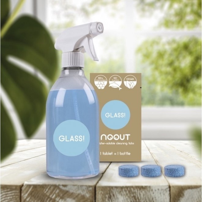 Noout Set solutie curatare geamuri zero waste recipient si tablete