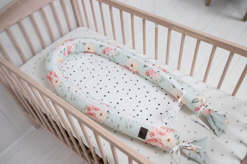 Nor Pufos Baby nest cu 2 fete din bumbac Fiore Sleepee