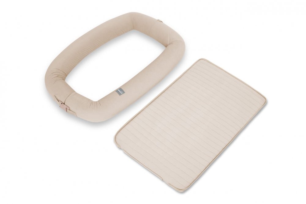 Nor Pufos Baby nest modular cu arcada de jucarii 2in1 sand Sleepee