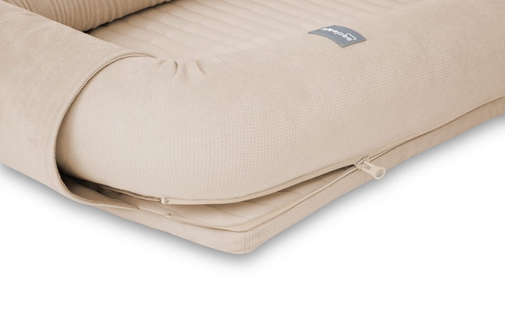 Nor Pufos Baby nest modular cu arcada de jucarii 2in1 sand Sleepee