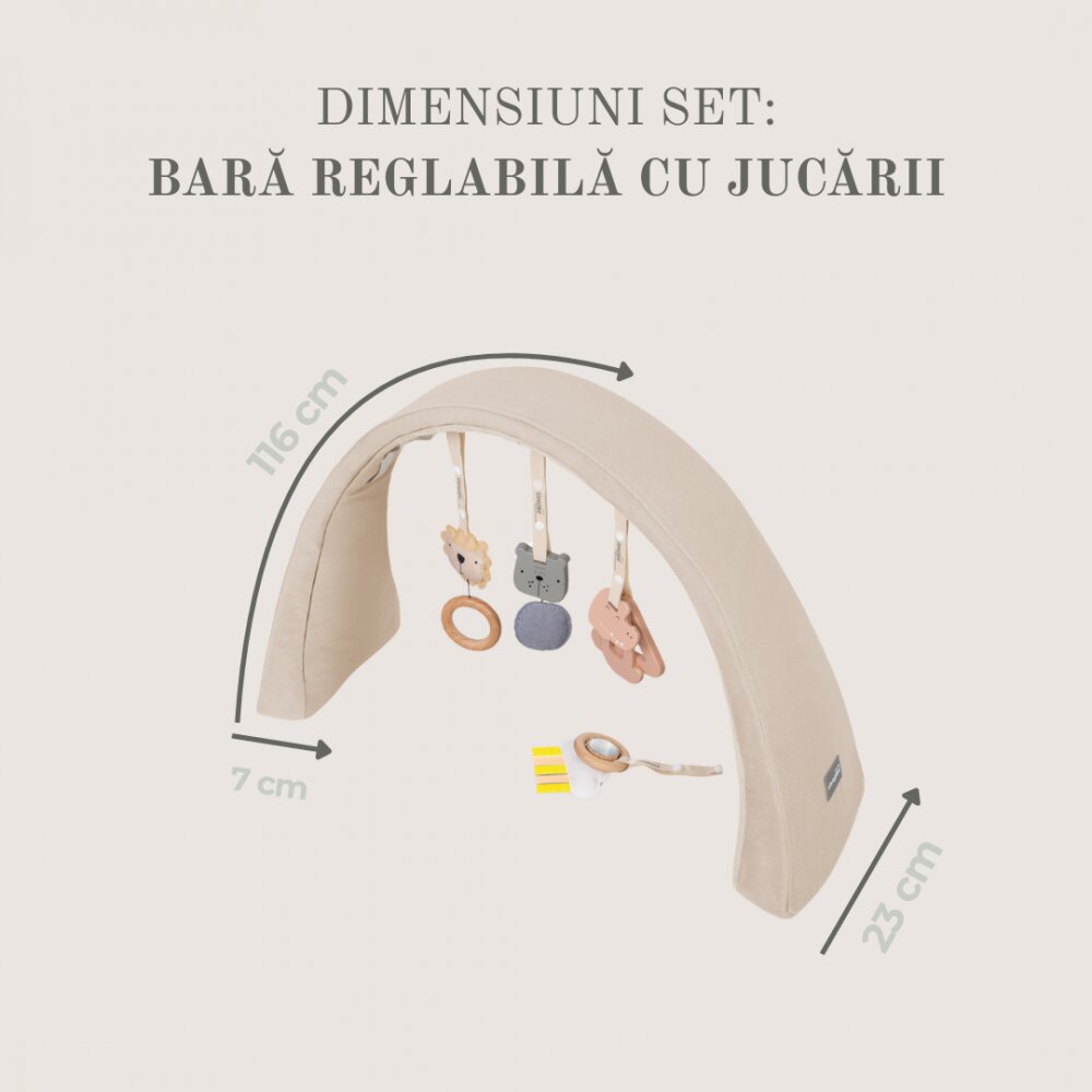 Nor Pufos Baby nest modular cu arcada de jucarii 3in1 pink Sleepee