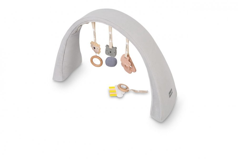 Nor Pufos Baby nest modular cu arcada de jucarii si aparat de sunete 4in1 gri Sleepee