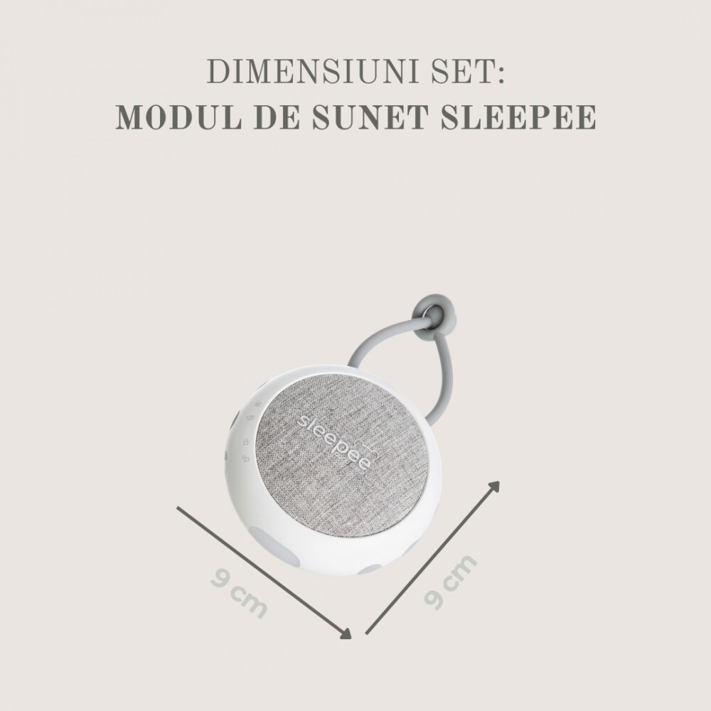 Nor Pufos Baby nest modular cu arcada de jucarii si aparat de sunete 4in1 gri Sleepee