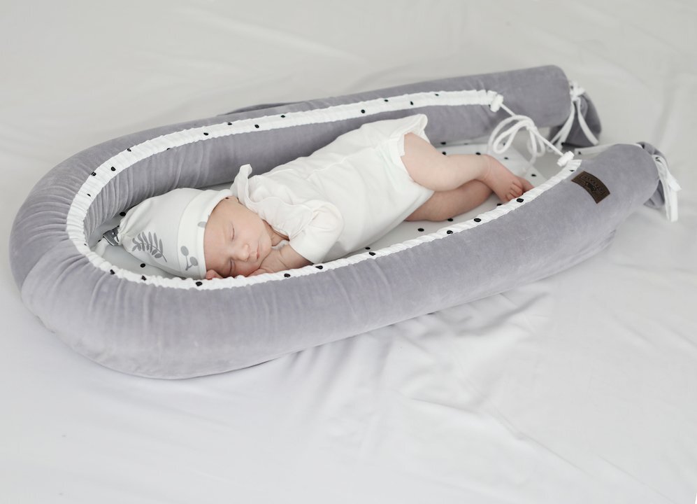 Nor Pufos Baby nest velvet premium Royal Baby gri Sleepee