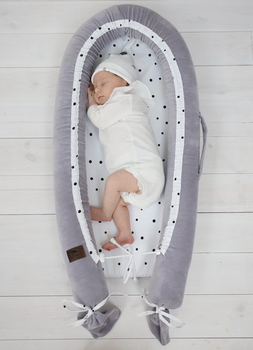 Nor Pufos Baby nest velvet premium Royal Baby gri Sleepee