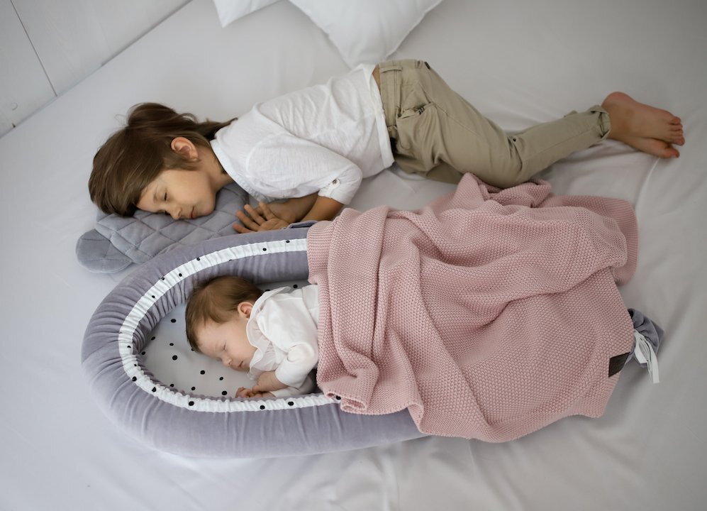 Nor Pufos Baby nest velvet premium Royal Baby gri Sleepee