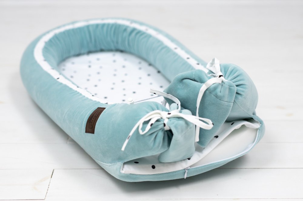 Nor Pufos Baby Nest velvet premium Royal Baby ocean mint Sleepee