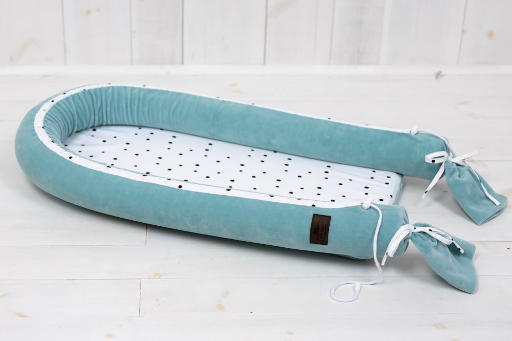 Nor Pufos Baby Nest velvet premium Royal Baby ocean mint Sleepee