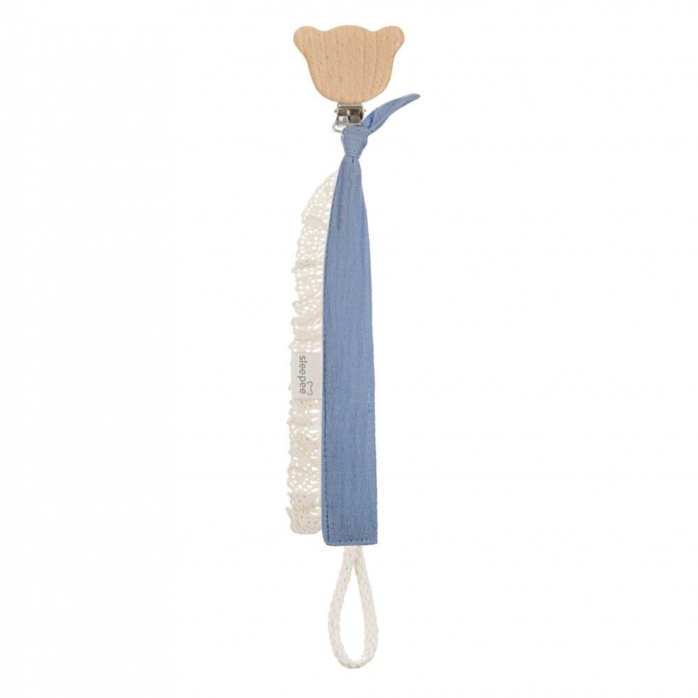 Nor Pufos Lant cu clips pentru suzeta Boho petrol Sleepee