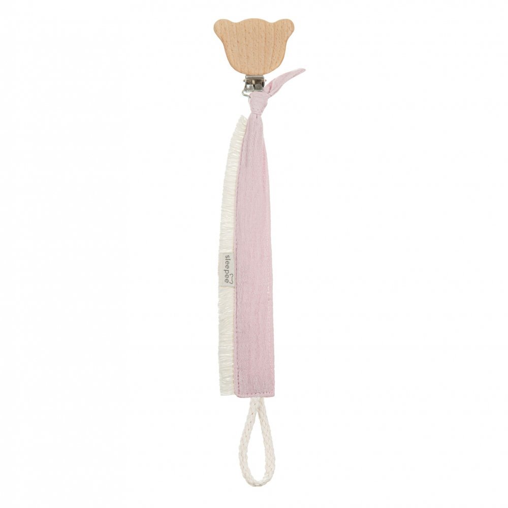 Nor Pufos Lant cu clips pentru suzeta Boho rose Sleepee