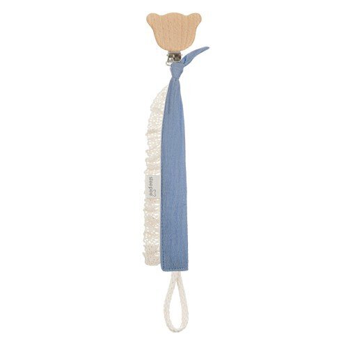 Nor Pufos Lant cu clips pentru suzeta vintage petrol Sleepee