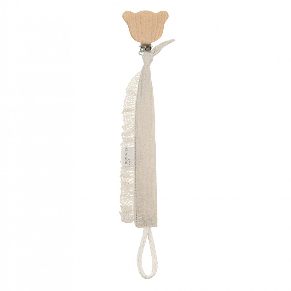 Nor Pufos Lant cu clips pentru suzeta vintage sand Sleepee