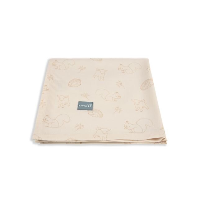 Nor Pufos Paturica muselina din bambus 120x120 cm Animale de Epoca Cream Sleepee
