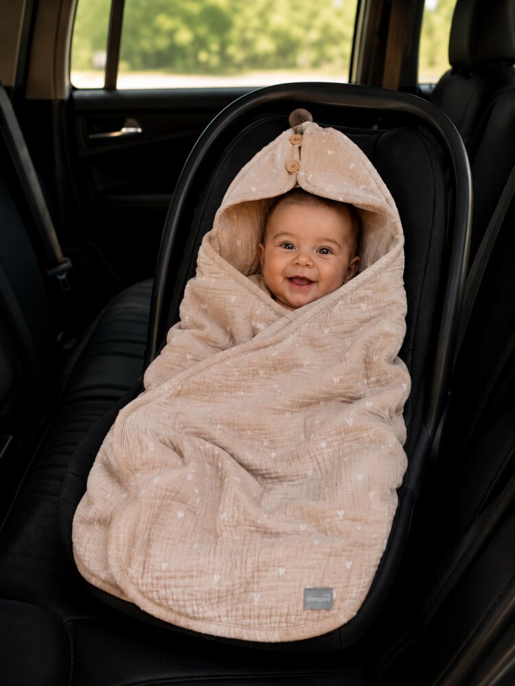 Nor Pufos Paturica universala pentru scoica auto bumbacmuselina Love Light Sleepee 1.5 Tog