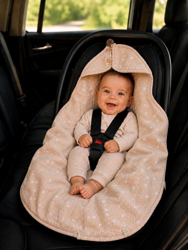 Nor Pufos Paturica universala pentru scoica auto bumbacmuselina Love Light Sleepee 1.5 Tog