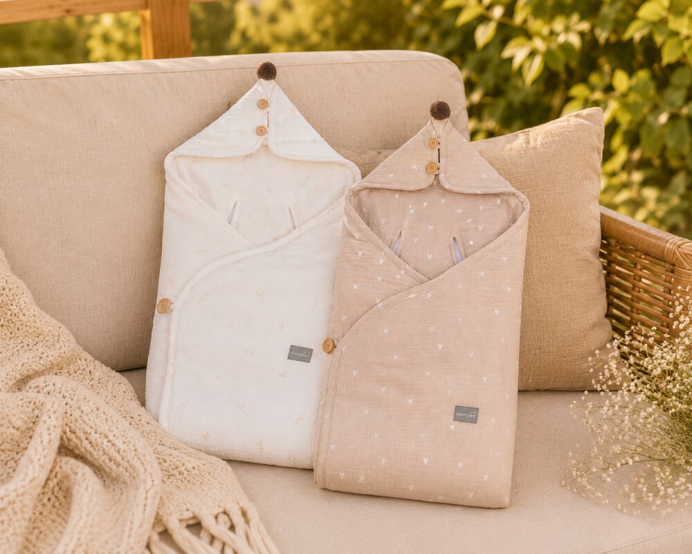 Nor Pufos Paturica universala pentru scoica auto bumbacmuselina Love Light Sleepee 1.5 Tog