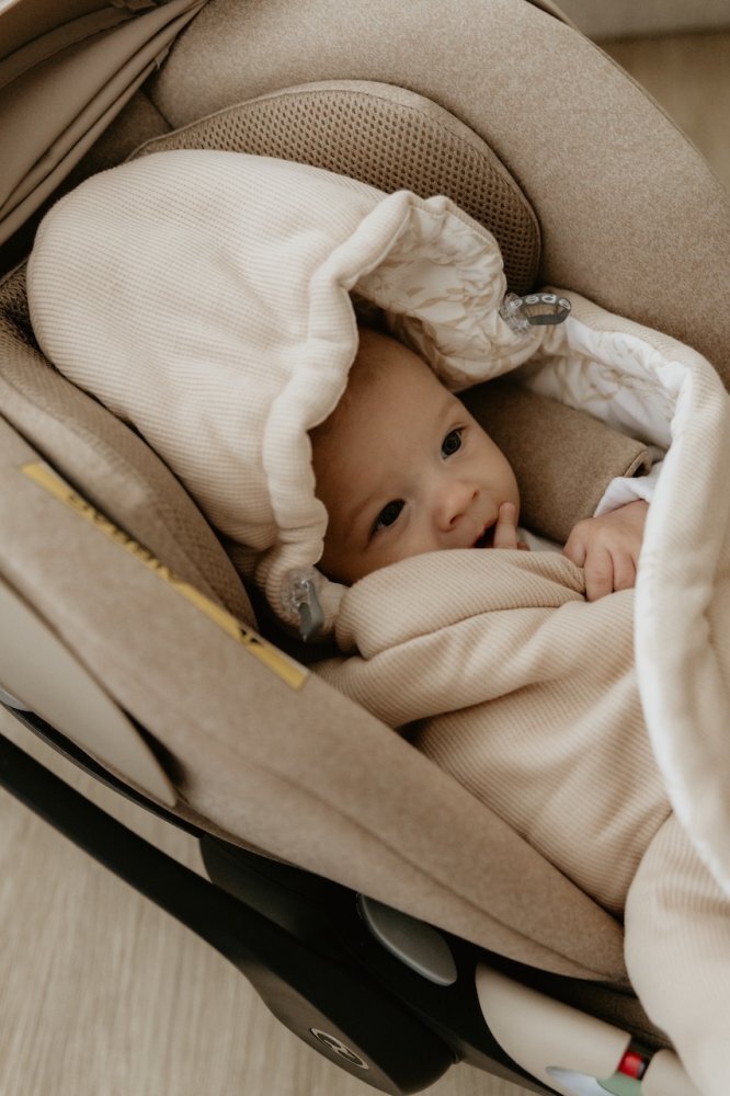 Nor Pufos Paturica universala pentru scoica auto Sleepee din bumbac Bamboo Beige 3 Tog