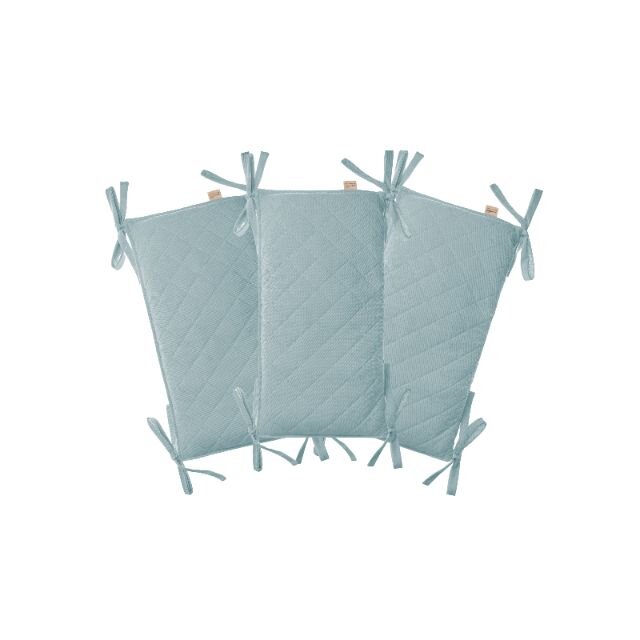 Nor Pufos Protectie laterala pentru patut pachet 3x60 cm catifea Sage Green