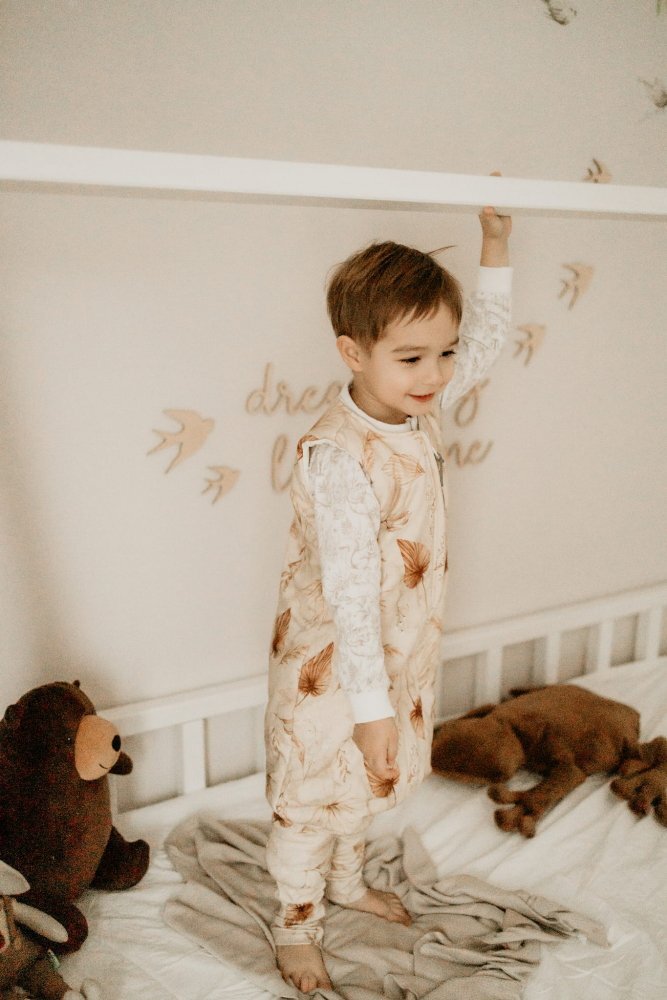 Nor Pufos Sac de dormit cu 2 fete din bumbac cu picioare 1-2 ani Jungle PlantDots Sleepee 2.5 Tog