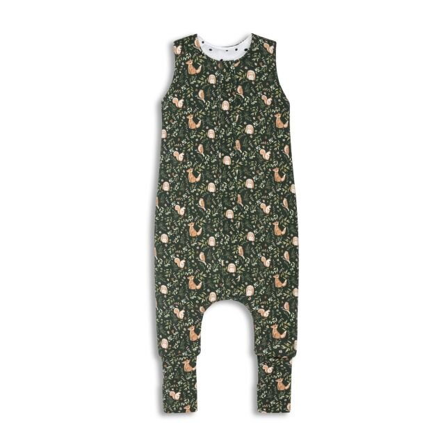 Nor Pufos Sac de dormit cu 2 fete din bumbac cu picioare 1-2 ani S Forest Green Sleepee 2.5 Tog