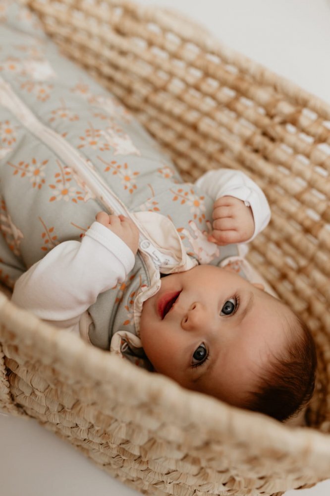 Nor Pufos Sac de dormit din bumbac 0-4 luni Newborn Animale de Epoca Almond Sleepee